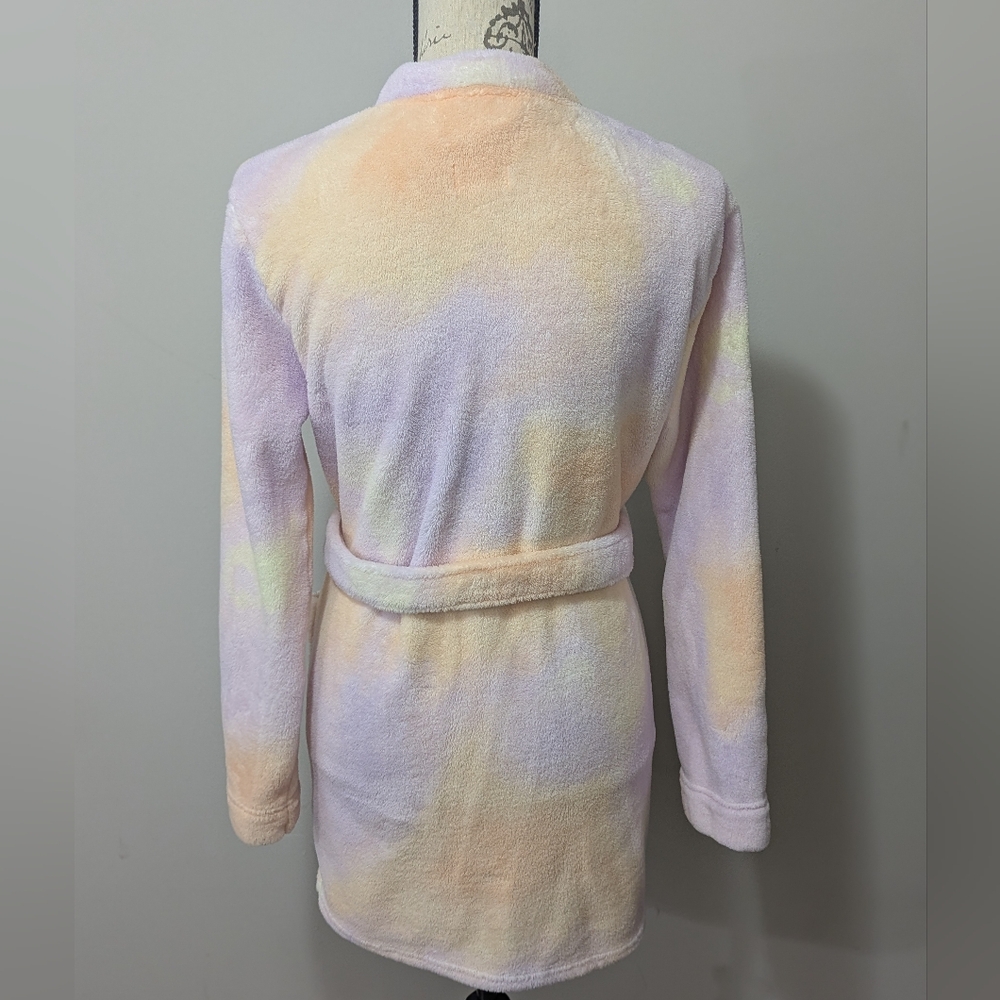 Pink Victoria's Secret Bath Robe Size XS Pastel Tie Dye - Picture 6 of 12
